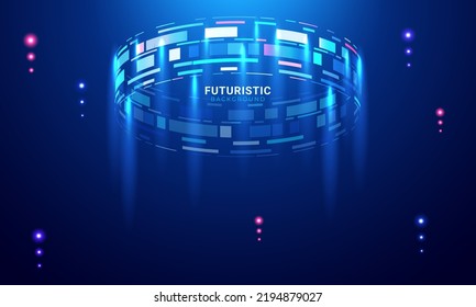 Futuristic and technology dark blue background