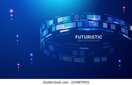 Fondo azul oscuro futurista y tecnológico