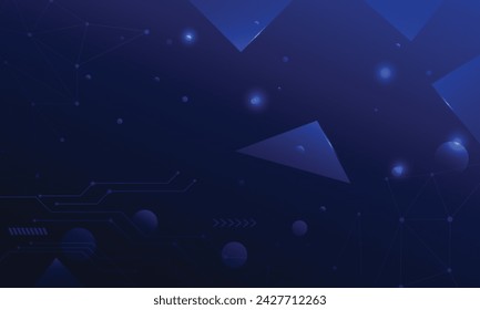 Futuristic technology dark blue blank background