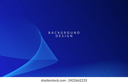 Futuristic Technology dark blue gradient color background with wave lines. Suitable for banners, presentations, wallpapers, posters. Vector illustration