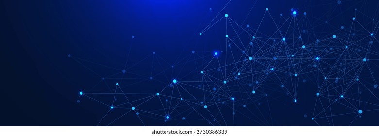 Futuristic technology design with connecting dots lines or plexus. Concept of network connection, global communication and science. Vector illustration