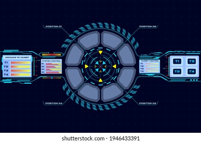 Futuristic technology design display. Virtual reality with User interface GUI, UI, HUD