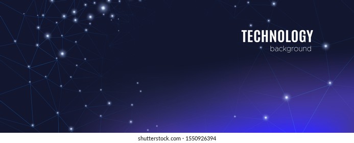 Futuristic Technology Digital. Big Data Server. Cosmic Triangles Abstract. Blue Architecture. Light Futuristic Wallpaper. Technology Pattern. Big Data Social. Polygonal Banner. Futuristic Connection.