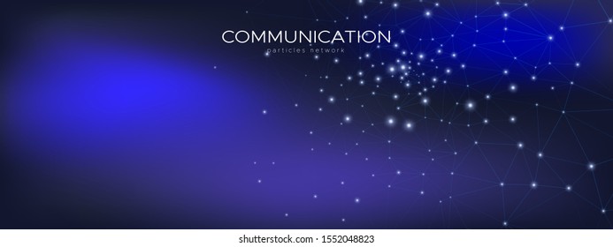 Futuristic Technology Digital. Big Data Server. Light Triangular Poster. Blue Architecture. Magic Futuristic Connection. Technology Pattern. Big Data Social. Triangles Banner. Futuristic Wallpaper.