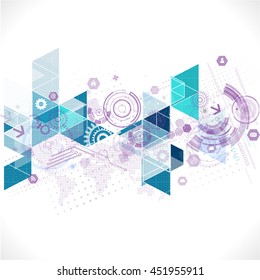 futuristic technology with digital and gear element concept, vector illustration