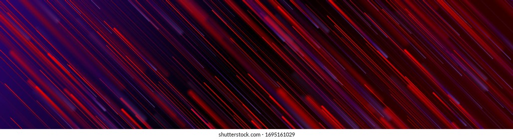 Futuristic technology digital vector design with red and violet glowing lines. Abstract neon geometric background