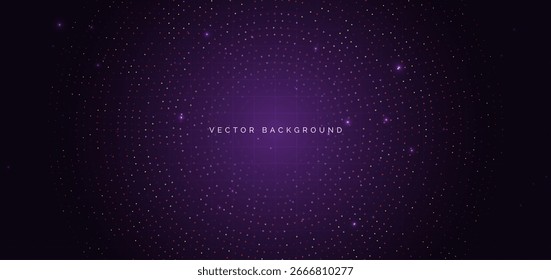 La tecnología futurista salpica líneas coloridas sobre fondo púrpura oscuro. Ilustración vectorial