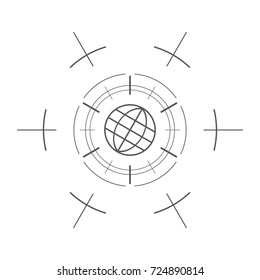 Futuristic technology element. Hexagonal sign. Abstract technological element. Global.