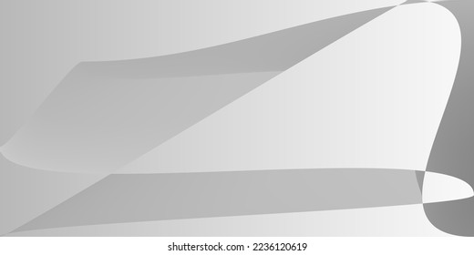Futuristic Technology Fluid Minimal Modern Design. Monochromatic Alluminium Gray Layers Illustration. Modern Shape Grey Silver Gradient Mesh. Dynamic Metallic Smooth Digital Office Background.