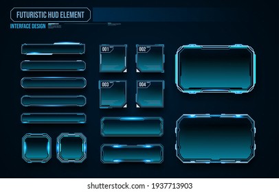 Futuristic Technology Frames Interface Hud Element Design For Ui Games. Web And App. Futuristic User Interface. Vector Design Template