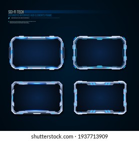 futuristic technology frames interface hud element design for ui games. web and app. Futuristic user interface. Vector design template