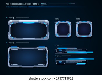 futuristic technology frames interface hud element design for ui games. web and app. Futuristic user interface. Vector design template