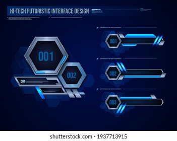 futuristic technology frames interface hud element design for ui games. web and app. Futuristic user interface. Vector design template