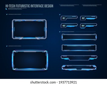 futuristic technology frames interface hud element design for ui games. web and app. Futuristic user interface. Vector design template