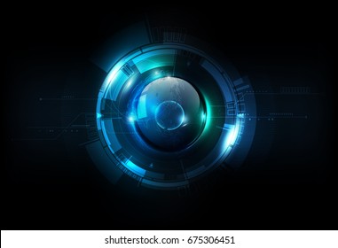 Futuristic technology globe glass sphere in hologram globalization concept, world map hexagon pattern transparent for digital graphic element, vector illustration