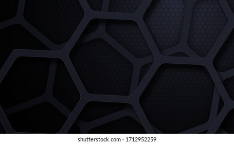 Futuristic technology hexagonal shape abstract metallic background vector illustration 