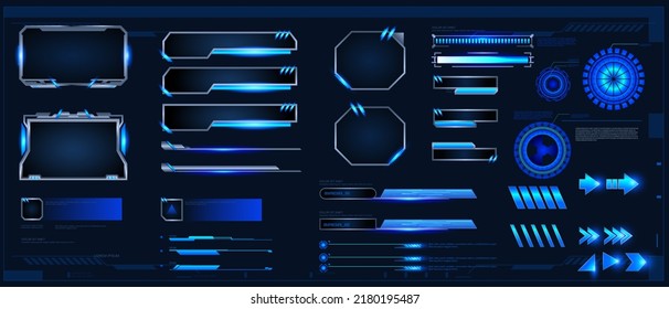 tecnología futurista HUD, elementos de alta tecnología. Estadísticas y datos, infografía informativa. elementos GUI para VR, vistas de diseño de interfaz de usuario,