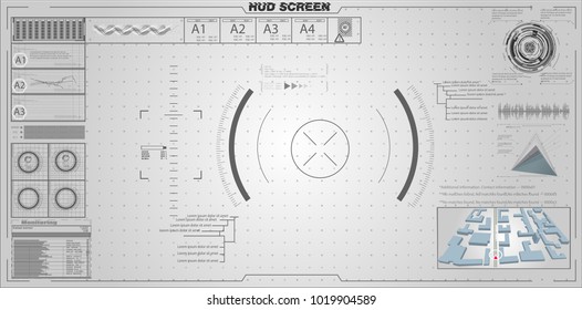 Futuristic Technology HUD Screen. 