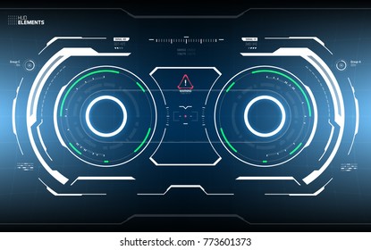 Futuristic Technology HUD Screen. Tactical View Sci-Fi VR Dislpay