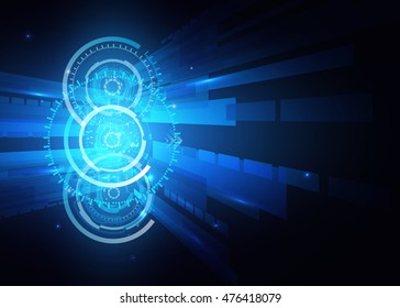 Futuristic technology HUD vector background, techno circle, sci-fi background. Eps10.