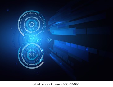 Futuristic technology HUD vector background, techno circle, sci-fi background. Eps10