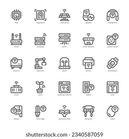 Futuristic Technology icon pack for your website, mobile, presentation, and logo design. Futuristic Technology icon outline design. Vector graphics illustration and editable stroke.