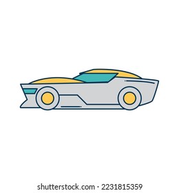 futuristic technology icon vector image in lines with white background