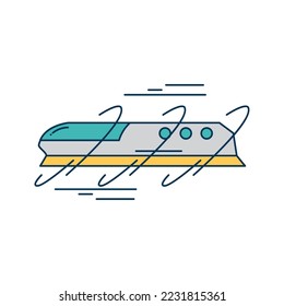 futuristic technology icon vector image in lines with white background