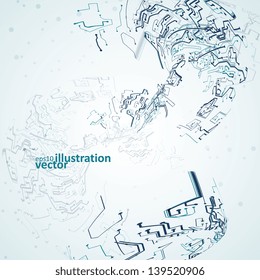 Futuristic technology illustration, circuit board vector background eps10