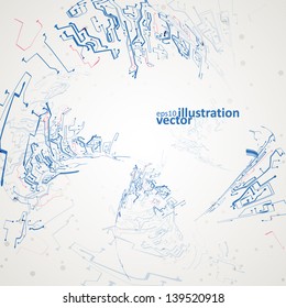 Futuristic technology illustration, circuit board vector background eps10