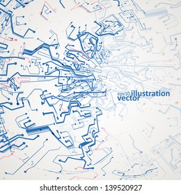 Futuristic technology illustration, circuit board vector background eps10