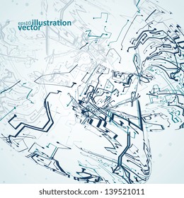 Futuristic technology illustration, circuit board vector background eps10
