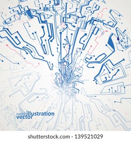 Futuristic technology illustration, circuit board vector background eps10