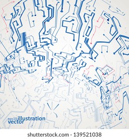 Futuristic technology illustration, circuit board vector background eps10