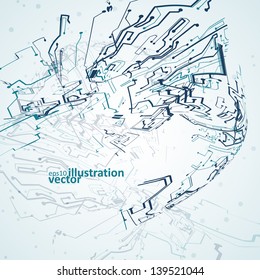 Futuristic technology illustration, circuit board vector background eps10