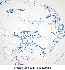 Futuristic technology illustration, circuit board vector background eps10