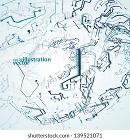 Futuristic technology illustration, circuit board vector background eps10