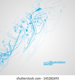 Futuristic technology illustration, circuit board vector background eps10