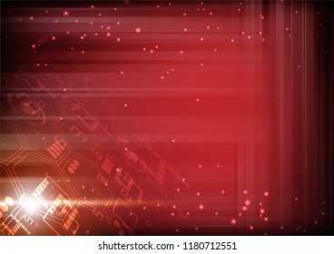 Futuristic technology illustration, red digits with light grid and small bubble