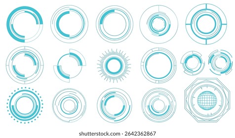 Futuristic Technology Interface Round Elements Holographic Digital Modern User Interface Concept Design
