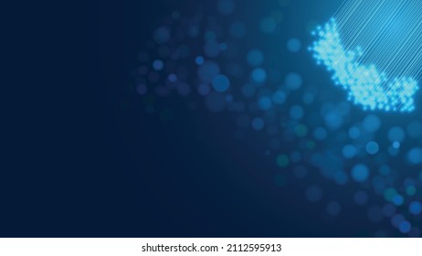 Futuristic technology Light blue bokeh abstract background illustrations 