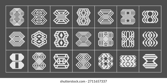 Conjunto de logotipo de línea de tecnología futurista número 8