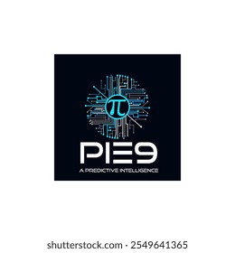 Futuristic Technology Logo With Mathematical Symbol Pi.