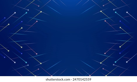 Futuristic technology and metaverse on blue light bg. Vector illustration 