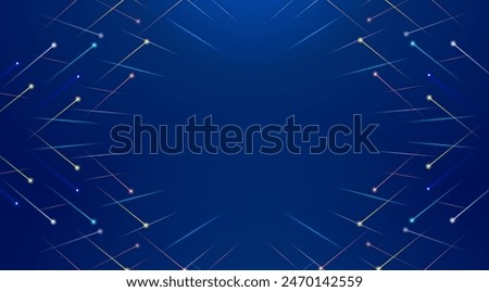 Futuristic technology and metaverse on blue light bg. Vector illustration 