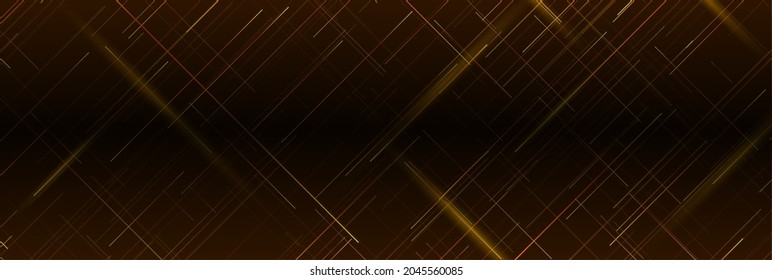 Futuristic technology modern banner design with orange shiny lines. Abstract geometric background. Vector illustration