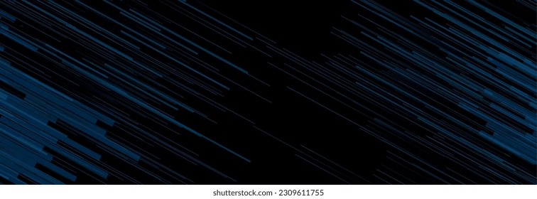 Futuristic technology modern banner design with blue lines. Abstract geometric dark background. Vector illustration