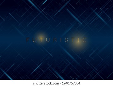 Futuristic technology modern graphic design with blue shiny lines. Abstract geometric background. Vector illustration