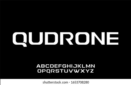 futuristic technology modern typeset strong and sporty font vector 