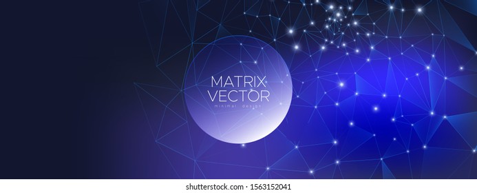 Futuristic Technology Pattern. Big Data Server. Light Polygonal Abstract. Blue Wallpaper. Magic Futuristic Connection. Technology Texture. Big Data Social. Triangular Banner. Futuristic Architecture.